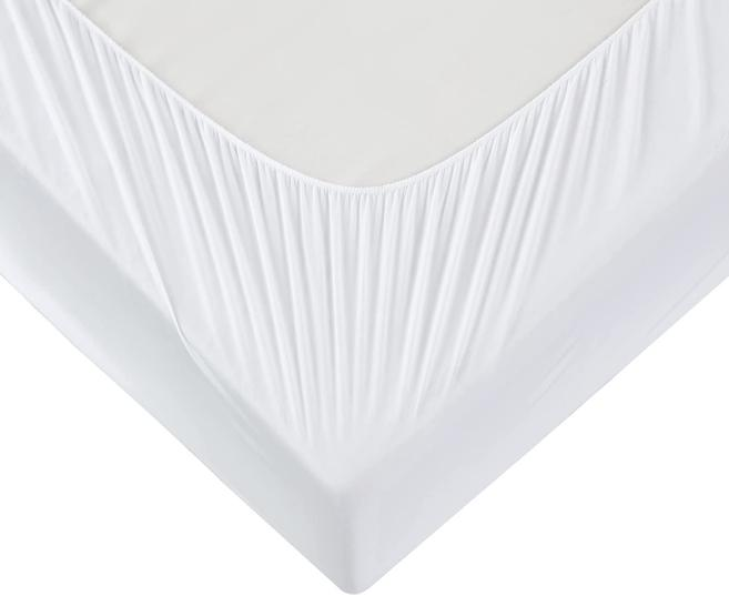 Breathable Fitted Sheet Pad Bed Cover with Elastic Band, Fitted  Deep Pocket - Vinyl Free Waterproof Mattress Protector  (2)